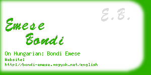 emese bondi business card